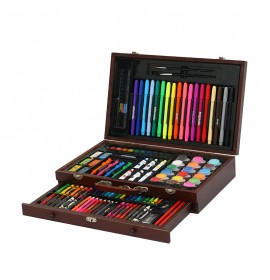 Эксклюзивный набор для рисования и творчества в деревянном чемодане Kids Art Set Коричневый