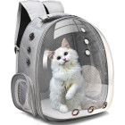 Прозрачный рюкзак для переноски животных (Кошек и Собак) Petto Серый