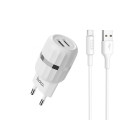 Сетевое Зарядное Устройство HOCO C41A TYPE-C 2USB (2.4A) White