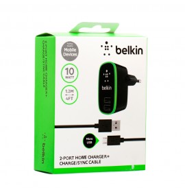 Сетевое Зарядное Устройство BELKIN F8M670 MICRO 2USB (2.1 A) Black 