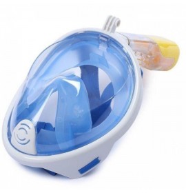 Маска для плавания FREE BREATH L/XL с креплением под камеру Голубая