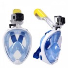 Маска для плавания FREE BREATH XS с креплением под камеру Голубая