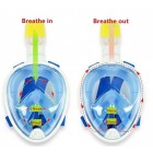 Маска для плавания FREE BREATH XS с креплением под камеру Голубая