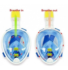 Маска для плавания FREE BREATH L/XL с креплением под камеру Голубая
