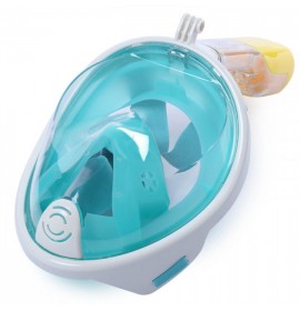 Маска для плавания FREE BREATH L/XL с креплением под камеру Бирюзовая