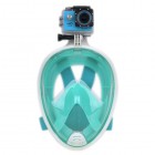Маска для плавания FREE BREATH L/XL с креплением под камеру Бирюзовая