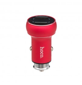 Автомобильное Зарядное Устройство HOCO Z22 с дисплеем 2USB (2.1-3.1А) Red