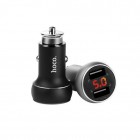 Автомобильное Зарядное Устройство HOCO Z22 с дисплеем 2USB (2.1-3.1А) Black