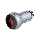 Автомобильное Зарядное Устройство HOCO Z22 с дисплеем 2USB (2.1-3.1А) Gray