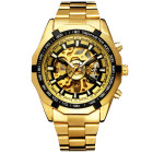 Мужские механические часы Winner Timi Skeleton Gold (TM340)