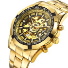 Мужские механические часы Winner Timi Skeleton Gold (TM340)