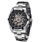 Мужские механические часы Winner Timi Skeleton Silver (TM340)