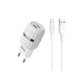 Сетевое Зарядное Устройство HOCO C41A TYPE-C 2USB (2.4A) White