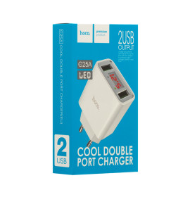 Сетевое Зарядное Устройство HOCO C25A (2USB 2.2A) White