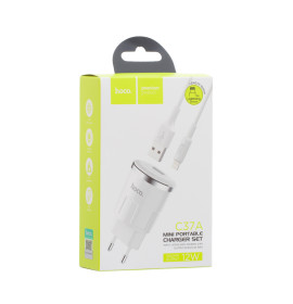 Сетевое Зарядное Устройство HOCO C37A LIGHTNING (2,4 А) White